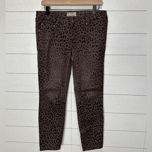 Free People Animal Print Jeans Size 28